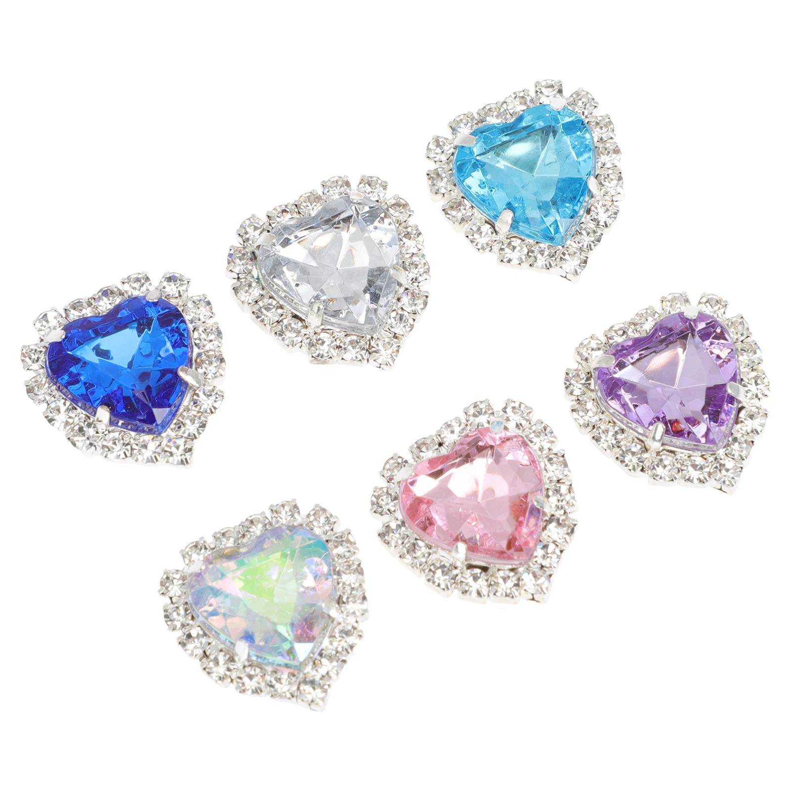 

6 Pcs Gem Shoe Buckle Clips Women Charms Glass Material Durable Decorative Daily Party Wedding Sneakers S Accessories Home