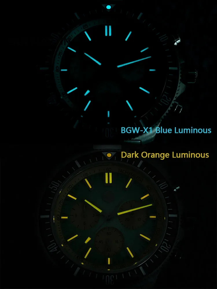 San Martin 40mm Diver Chronograph Watch Peacock SL-4801 Automatic Movement Luxury Men Mechanical Wristwatch Waterproof SN0118