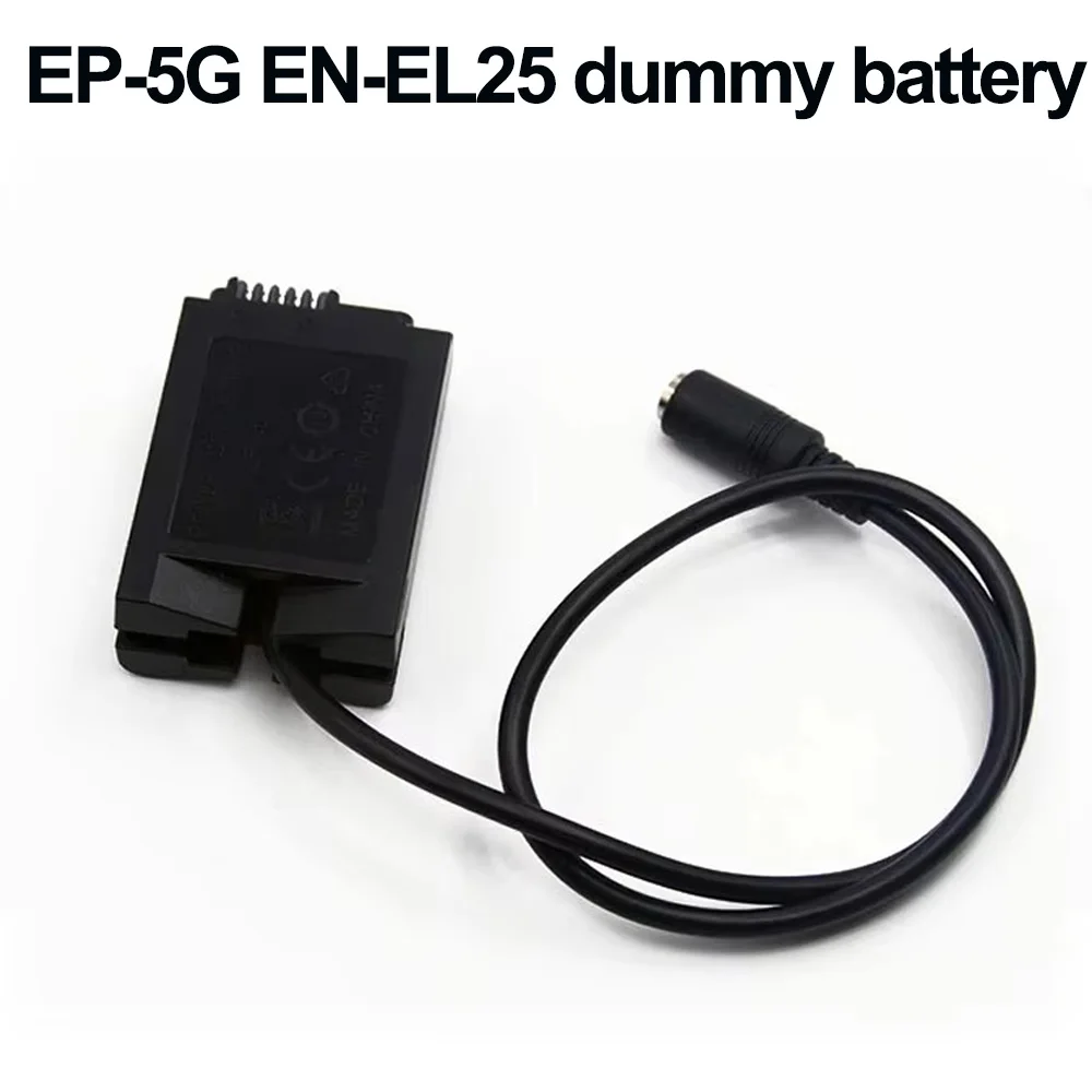 

EN-EL25 Dummy Battery 4.0mm*1.7mm Jack EP-5G DC Coupler for Nikon Z50 ZFC Z30 Cameras