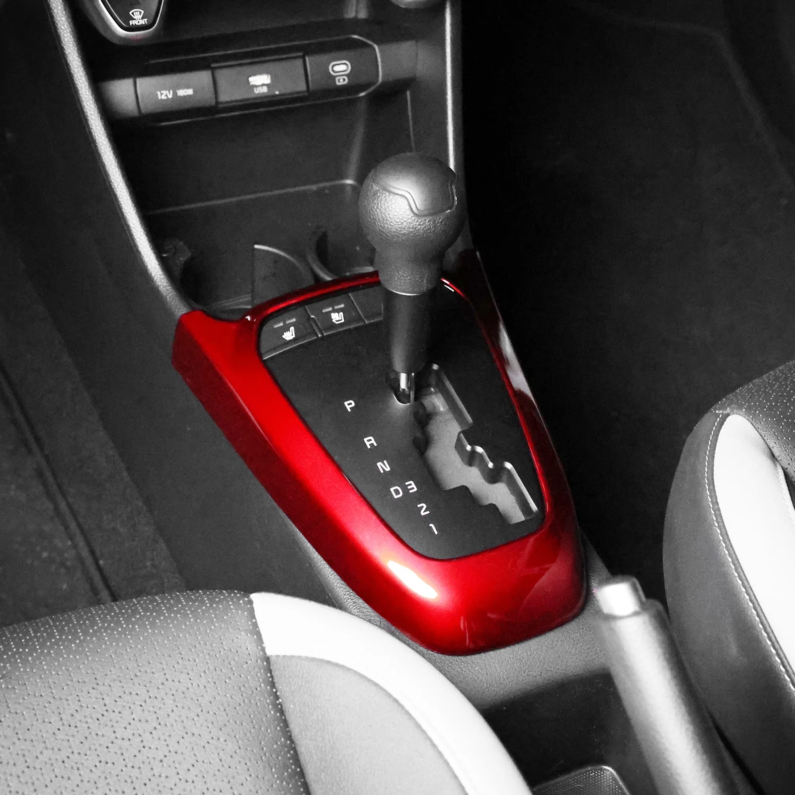 

Red Interior Central Control Panel Decal Center Console Gear Shift Trim Cover For Kia Morning 2020-2023 Picanto 2019