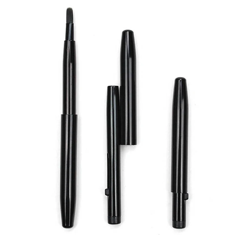 أسود معدن قابل للسحب الشفاه فرشاة فرشاة مكياج للشفاه المهنية الشفاه عصا فرشاة مع غطاء المحمولة ماكياج أداة التجميل