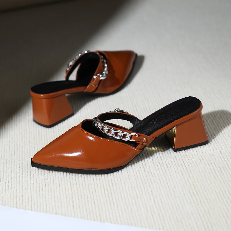 

Women'S Flip-Flops 2025 Summer New Style Korean Versatile Outerwear Thin-Heeled High-Heeled Pointed Flip-Flops For Women