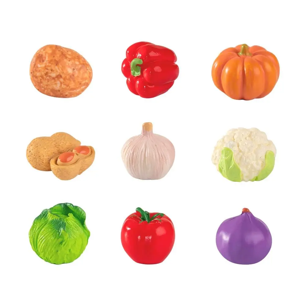 Cute Vegetable Figurines Miniatures Mini Handicrafts Simulation Vegetable Basket Realistic Resin Crafts Vegetable Model