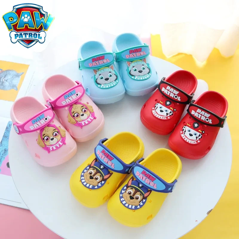 Paw Patrol Shoes Kids Cartoon House Slippers Anime Figure Indoor Non-slip Chase Skye Beach Shoes Toddler Girl Shoes Toy Gifts