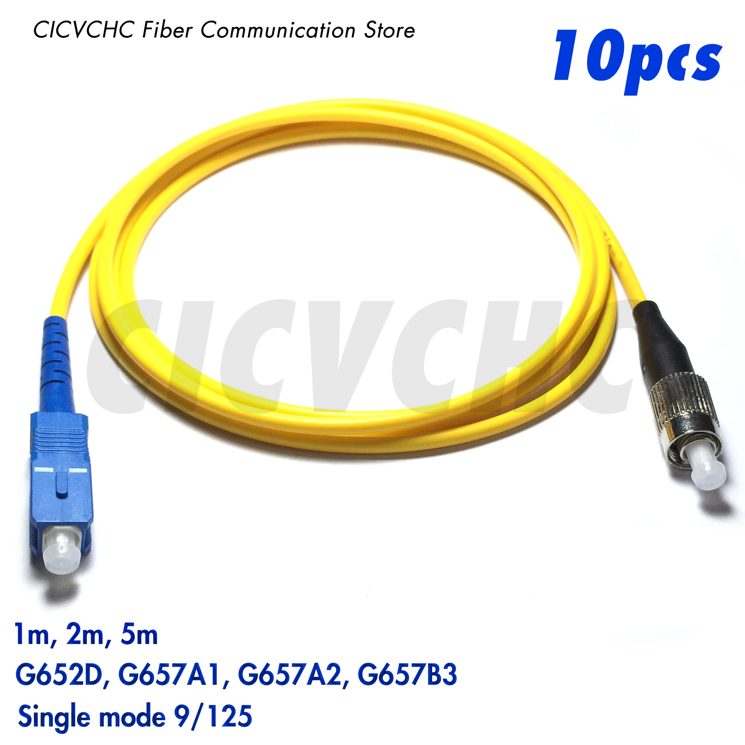 

10pcs SC/UPC-FC/UPC Fiber Patchcord-SM(9/125) G652D or G657A1-1m, 1.5m or 5m-3.0mm Cable / Jumper