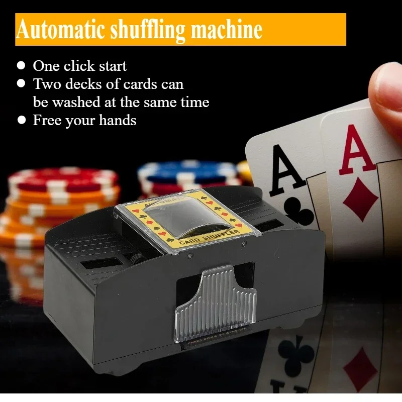Automatic Card Shuffler Casino Card Mixer Shuffling Machine Card Dealer Dispenser for Family Blackjack Texas Hold'em Poker Cards