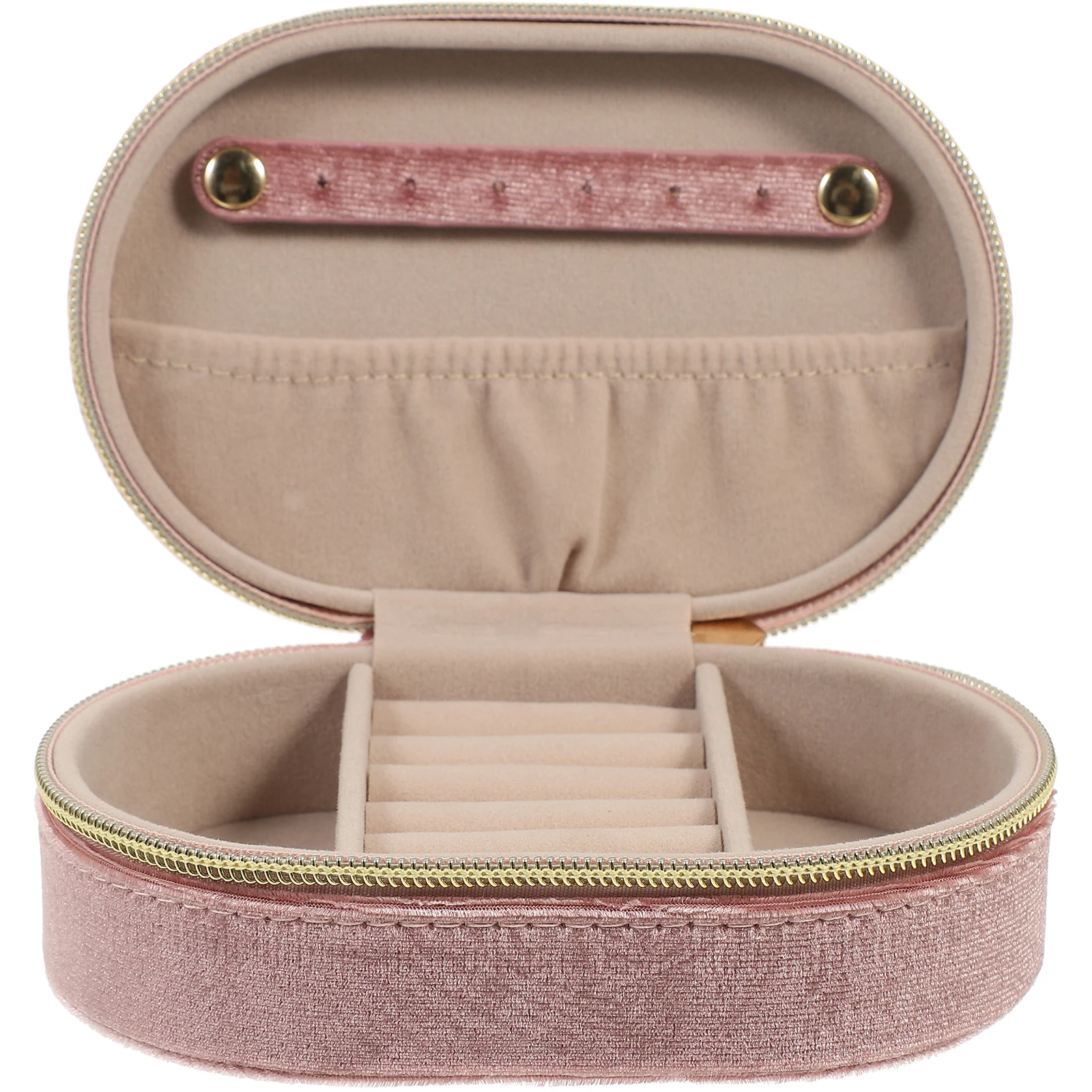 

Suede Jewelry Box Necklace Ring Holder Compartment Travel Earring Storage Organizer Sponge