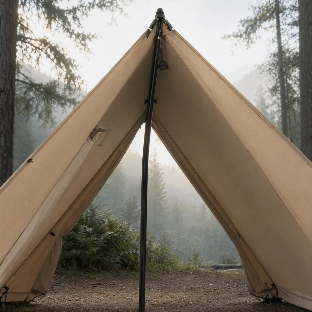 Aluminum Alloy Camping Tripod Black Adjustable Angle Tripod Stand Triangular Support 1/4 Threaded Mount Tent Support Stand