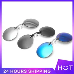 Clip On Nose Glasses Round Rimless Matrix Morpheus Sunglasses Travel Shades Goggles Mini Frameless Vintage Men UV400 Eyeglasses