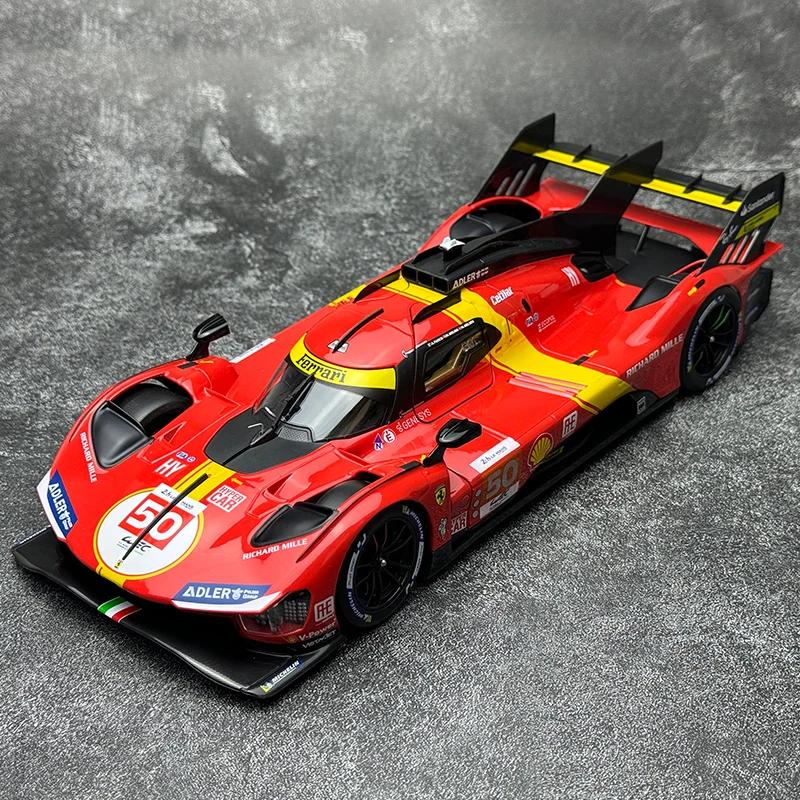 

Модель гоночного автомобиля Bburago 1:18 для Ferrari 499P 24h LE MANS, модель автомобиля из сплава #51, литой под давлением, искусственная машинка, подарок на день рождения