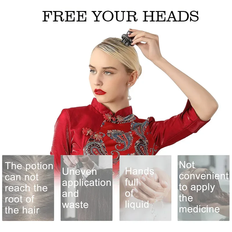 Head Massager Scalp Applier Comb Anti-Hair Loss Liquid Comb Essential Oil Hair Growth Treatment Device Hair Care Tool 30ml