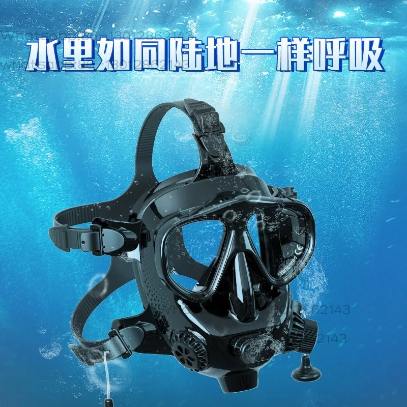 Mask Silicone Full Face Diving Helmet M8058 Mask Connected to Underwater Nose Breathing Apparatus