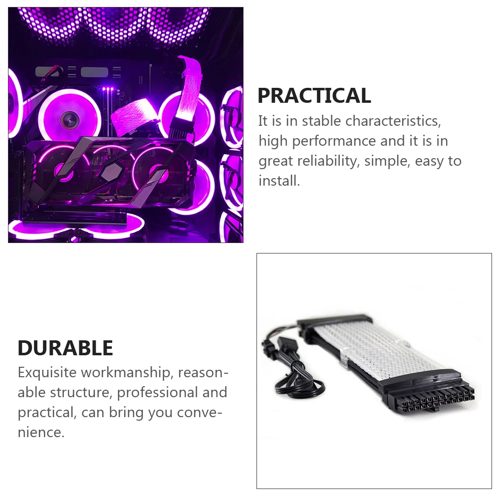 

Удлинитель RGB, 5 В, 3-контактный кабель Argb для освещения материнской платы, 24-контактный удлинительный кабель Atx с рукавами, Gpu, Rgb Light Sync