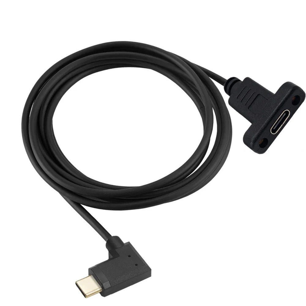 USB 3.1 Type C Extension Cable with Panel Mount Screw,USB C female to USBc Male extending Wire Extender Data Cord