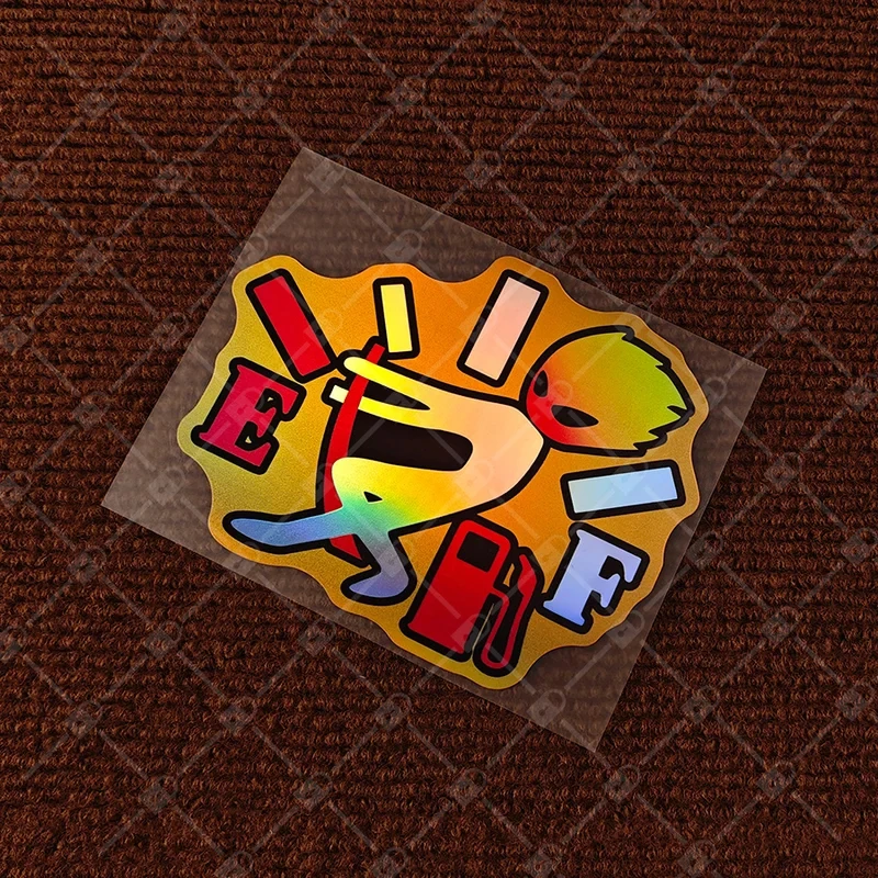 1 Piece Of Stick Figure, Flame, Funny And Entertaining Car Sticker, Made Of Laser-Lasered Material And Waterproof Printed Design