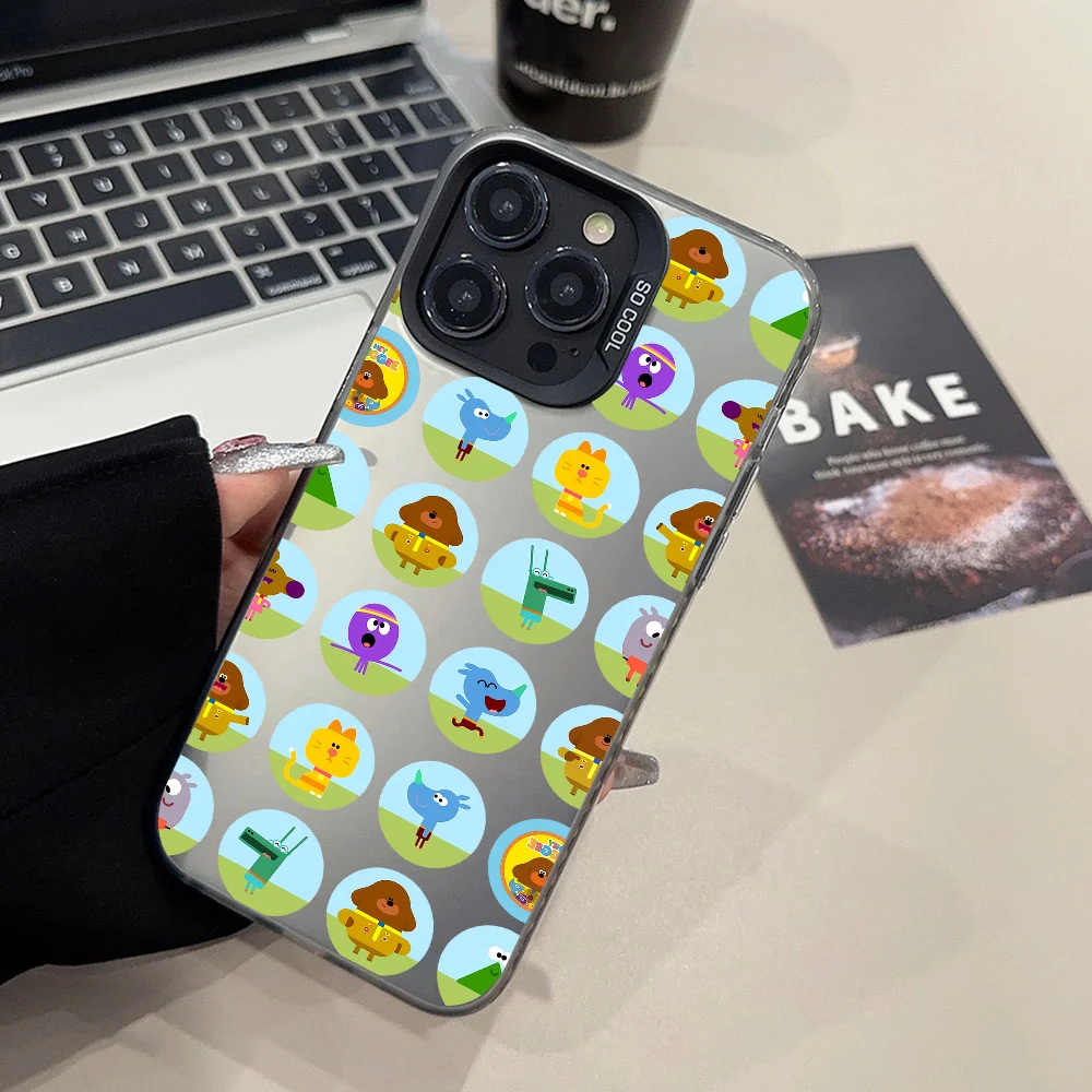 حافظة هاتف لهاتف آيفون 12 11 13 14 15 Hey Cartoon 16 17 Max D-Duggee Pro Plus غطاء ليزر IMD فضي صغير #5