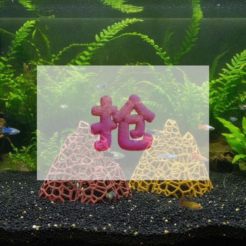 1Pcs Plastic Hollow Out Aquarium Cave Shelter 3D Printed Fish Shrimp Hideout Shelter Grid Multi-level Natural Look