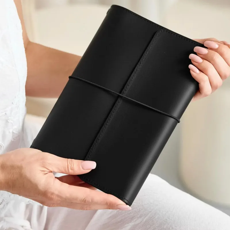Refillable Notebook Organizer Compact Crazy Horse Leather Binder Vintage Journal Cover Vintage A5 Loose Leaf Notebook For Hobby
