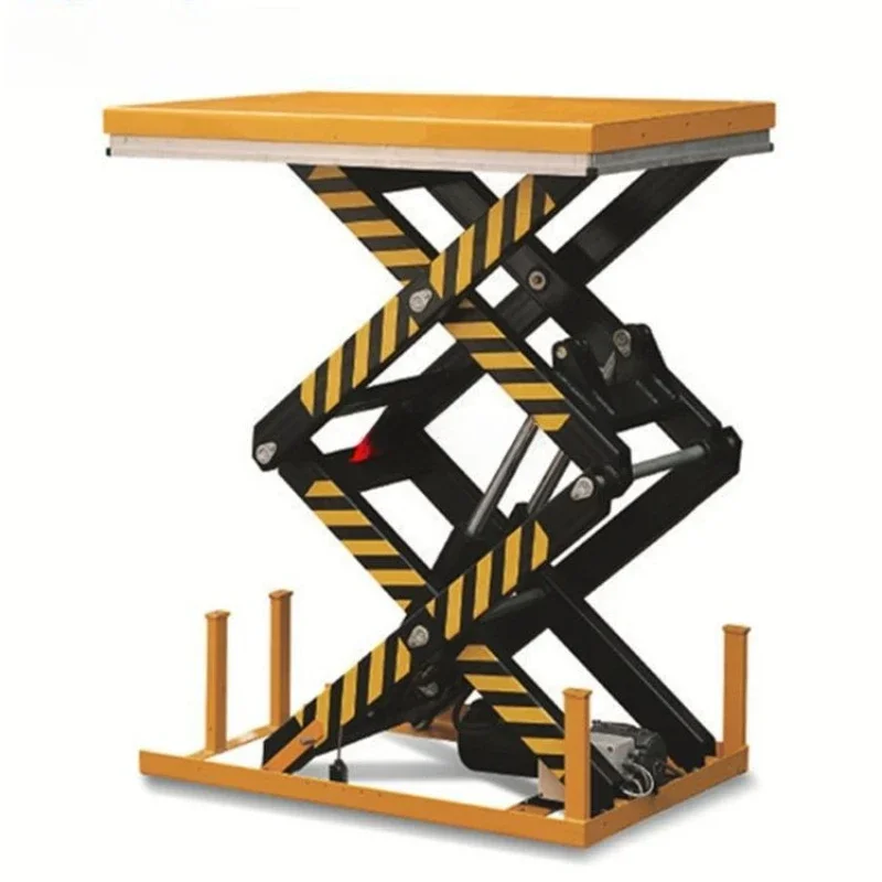 2000Kg lifting platform HD2000 fixed electric lift fork double shear small hydraulic lifting platform