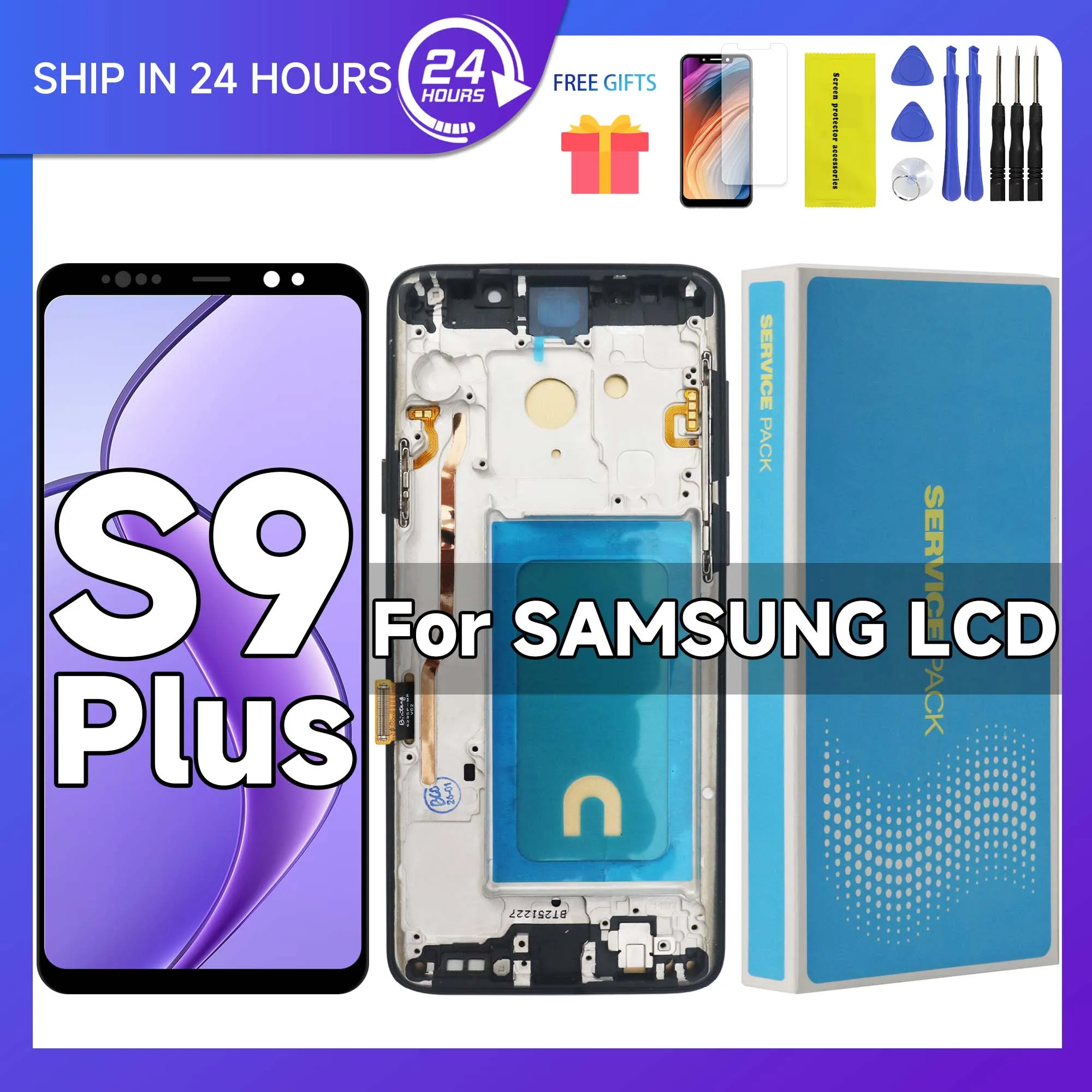 oled-tft-aaa-品質液晶サムスン-s9-プラス-g965-g965f-ディスプレイタッチスクリーンデジタイザーアセンブリ修理交換
