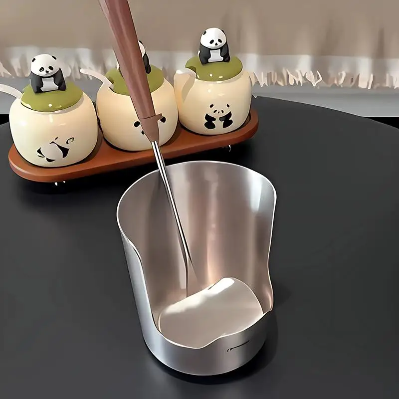 Stable Stainless Steel Spoon Holder Easy To Clean Stainless Steel Spatula Holder Heat-Resistant Soup Spoon Dinning Table