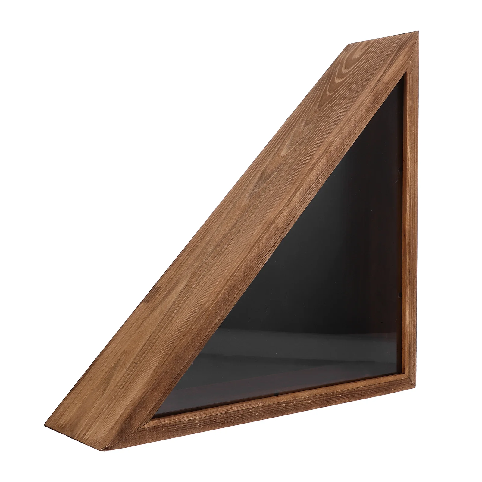 

Wooden Flag Storage Box Brown Triangle Holder for Burial Display Case Rustic Home Decor Container Wall Art