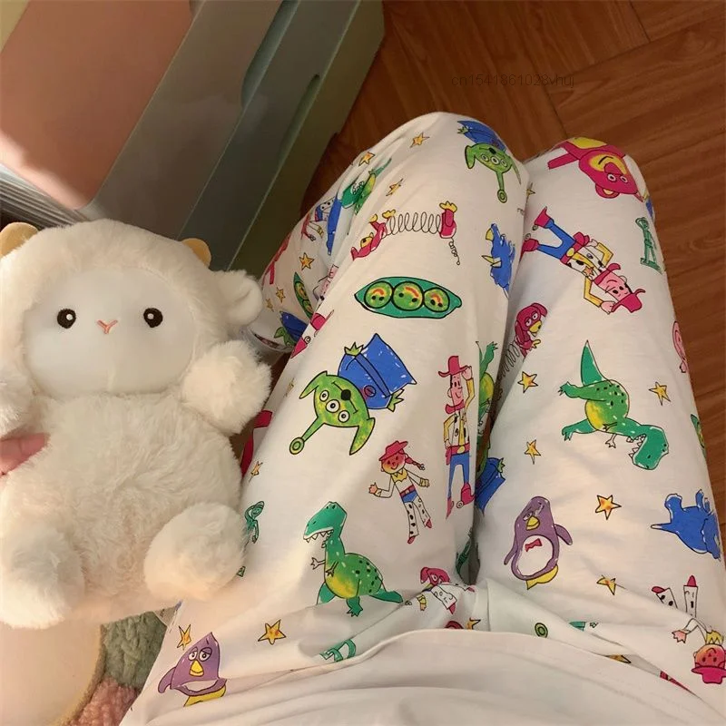 Toy Story Alien Cute New Pajamas Y2k Kawaii Anime Home Pants Female Cartoon Casual Loose Aesthetic Sleepwear Trousers Women