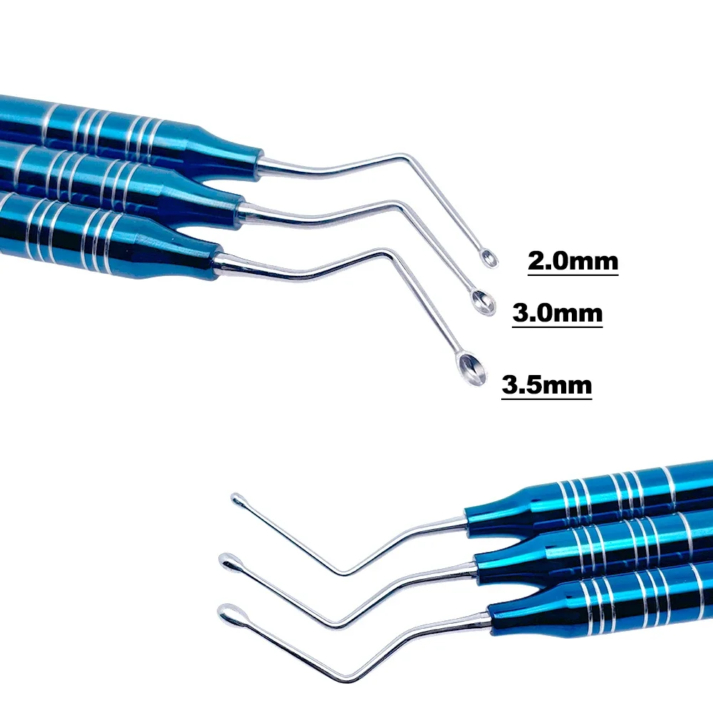 Dental Bone Graft Scoop & Curette, Implant Powder Spoon for Periodontal Cleaning & Bone Fragment Removal