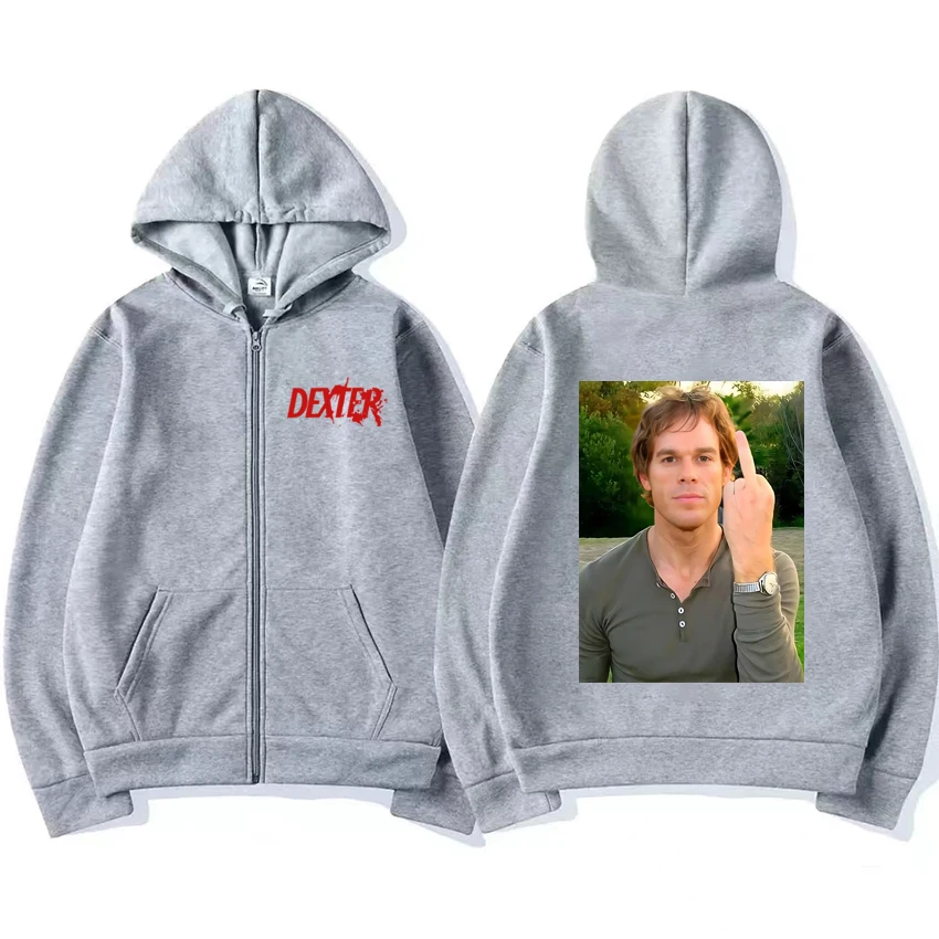 Dexter Morgan retournement classique sweat à capuche avec fermeture éclair 2025 manteau hommes femmes vintage surdimensionné Streetwear unisexe polaire veste zippée