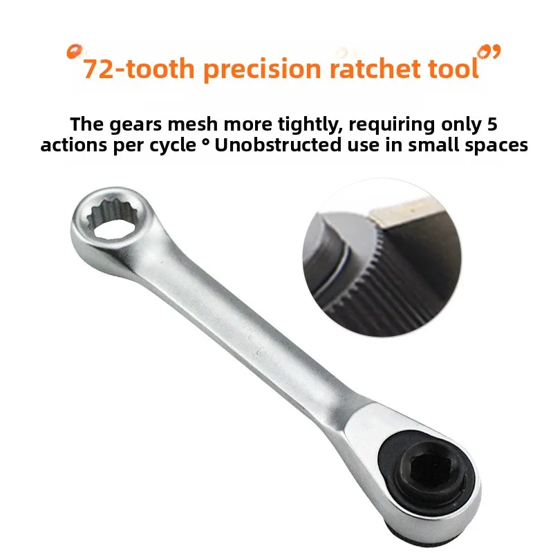 

1/4'' 72 Teeth Fast Two-Way Double-Head Mini Ratchet Wrench Bit Handle Bit Ratchet Wrench Auto Repair Hand Tool
