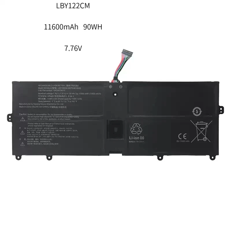 

Новый аккумулятор для ноутбука LBY122CM EAC64798311, 7,76 В, 90 Втч, 11600 мАч, для LG Gram 17Z90Q-R.AAB8U1, 17-дюймовый планшетный ПК
