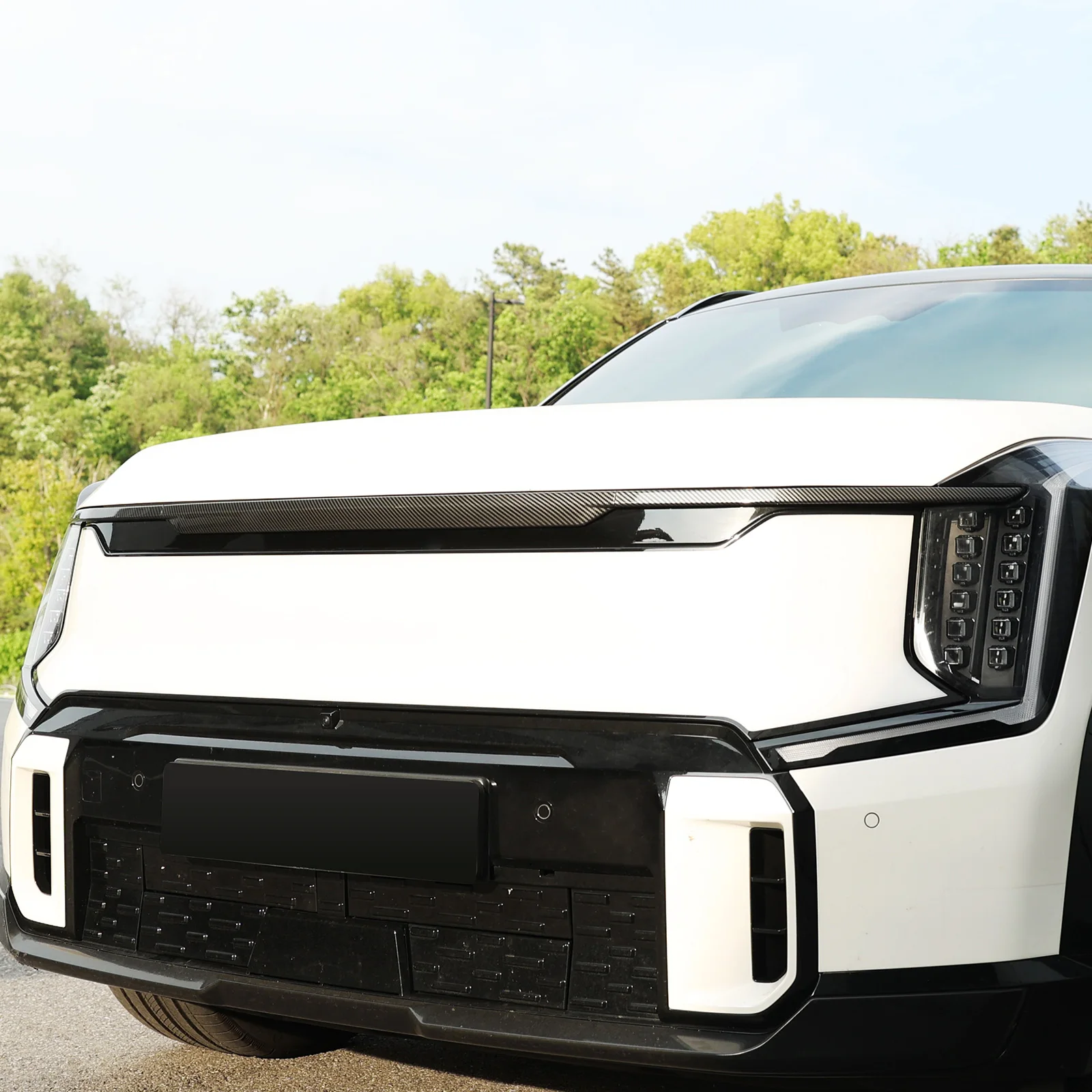 المصد الأمامي للسيارة العلوي السفلي الأوسط شبكة ، غطاء الشريط الزخرفية ، القوالب التصميم الخارجي لكيا EV9 LHD RHD ، 4 قطعة #6