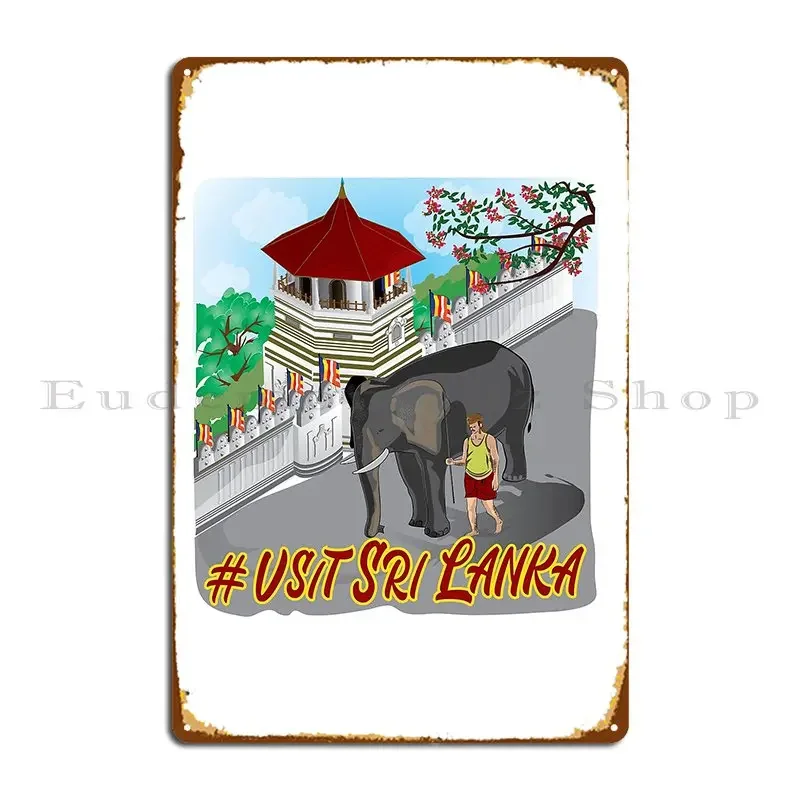 Visit Sri Lanka Metal Signs Wall Decor Bar Cave Print Vintage Vintage Tin Sign Poster