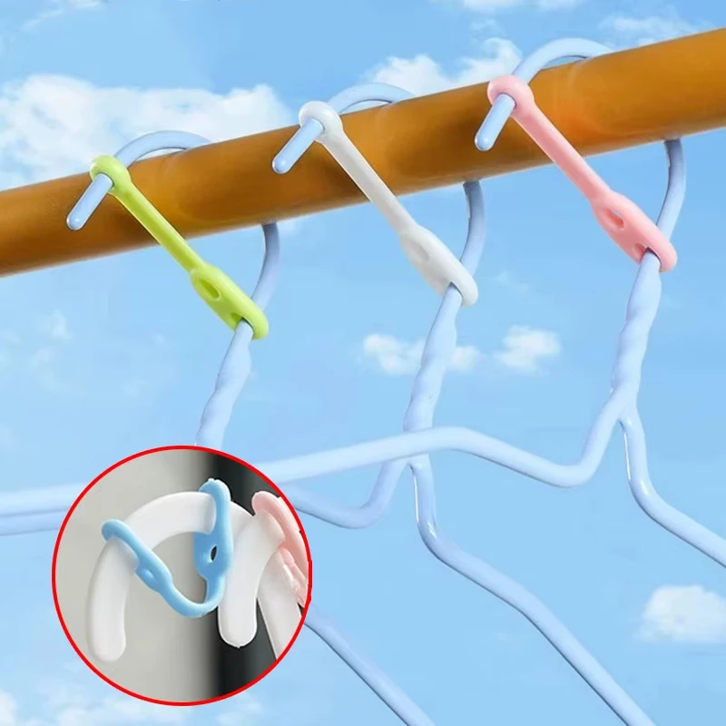 10Pcs Silicone Windproof Laundry Hanging Buckle Anti-slip Fixed Lock Hanger Clothes Hanging Organizer Hooks Outdoor Rack Clips