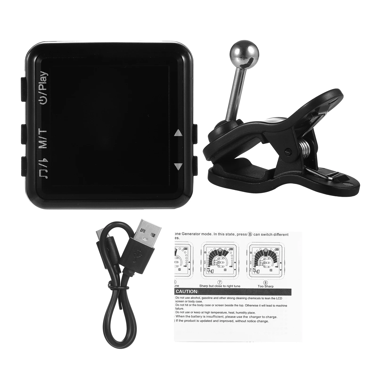 Guitar Tuner Rechargeable Guitar Tuner Clip On Electric Guitar Tuner Metronome for all Instruments Bass Guitar Violin Banjo