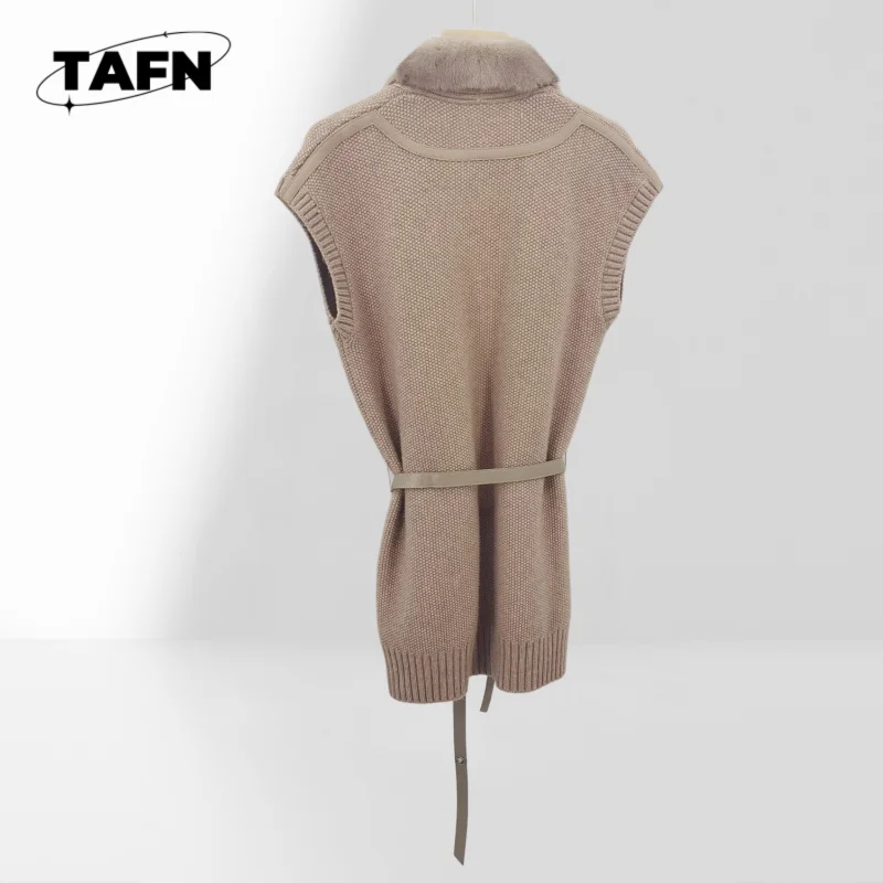 سترة متماسكة عصرية بلون سادة للنساء، مريحة وعصرية لفصل الشتاء، مريحة فاخرة لفصلي الخريف والشتاء AJ1837 #4