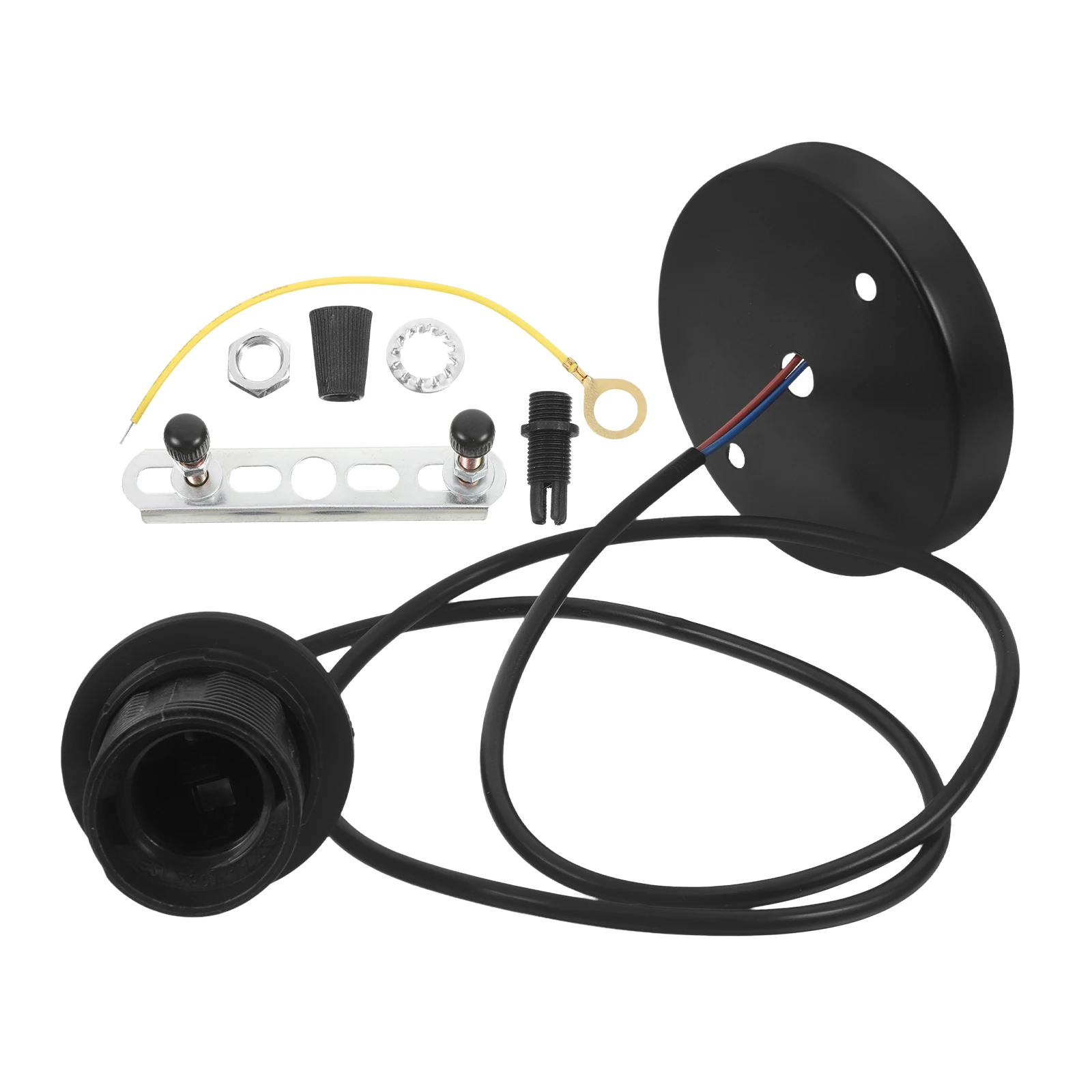 

E26 E27 Vintage Pendant Light Kit Ceiling Lamp Fittings 100cm Cord Adjustable Length Retro Industrial Style Socket Base