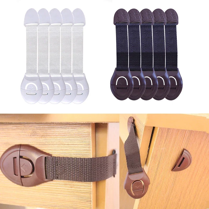 

Children Safety Cabinet Lock Baby Security Protection Drawer Door Cabinet Locks Plastic Protection Kids Safety Door Lock Straps