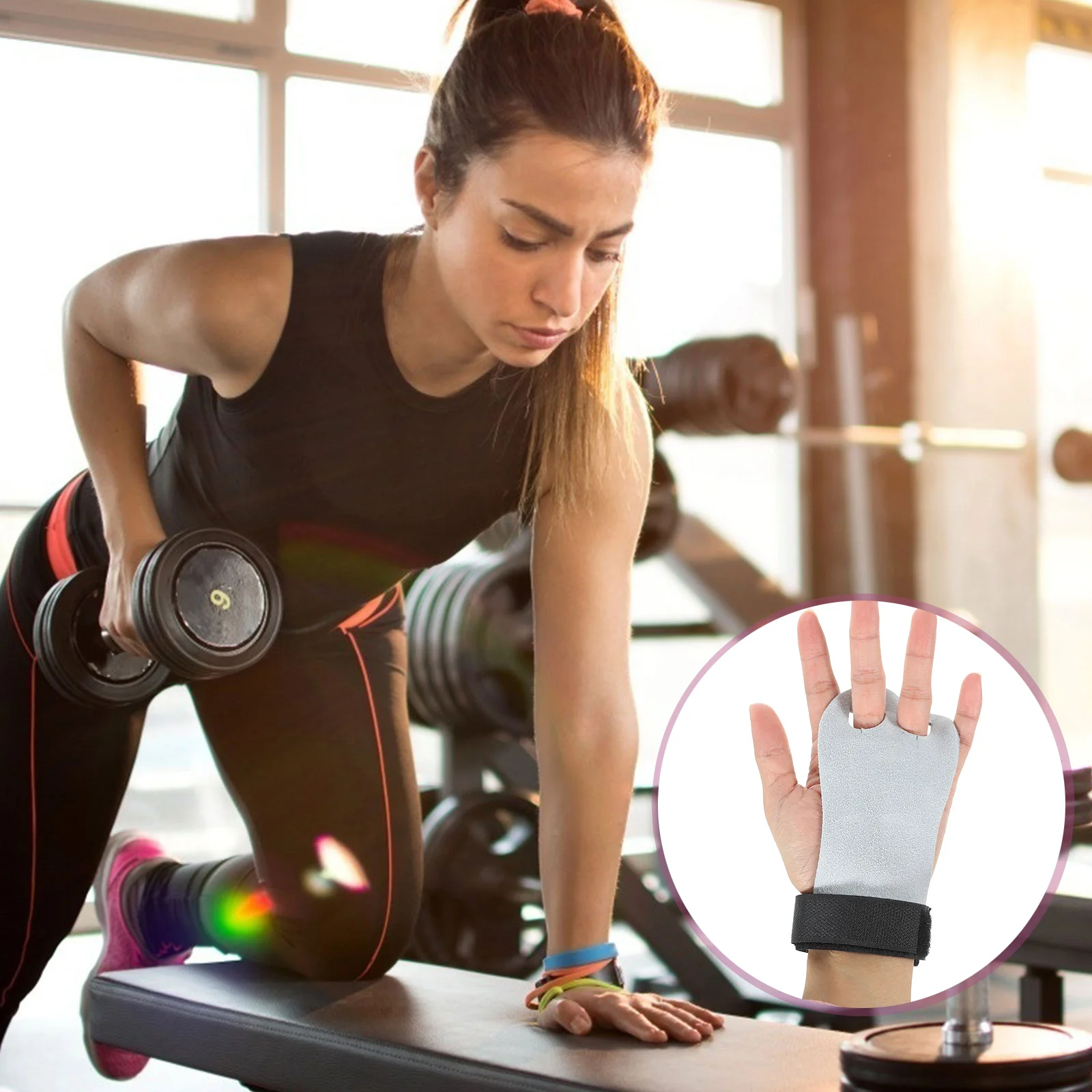 

1Set Portable Gymnastics Grips for Youth Soft Lifting Palm Protectors Comfortable Wristbands Set Ideal for Climbing Hiking