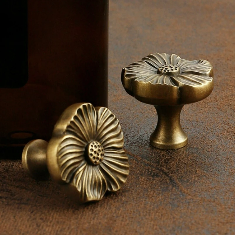 Creative Antique Bronze Handle Cabinet Door, Vintage Wardrobe Door, Drawer Cabinet, Sideboard Cabinet, Single Hole Handle