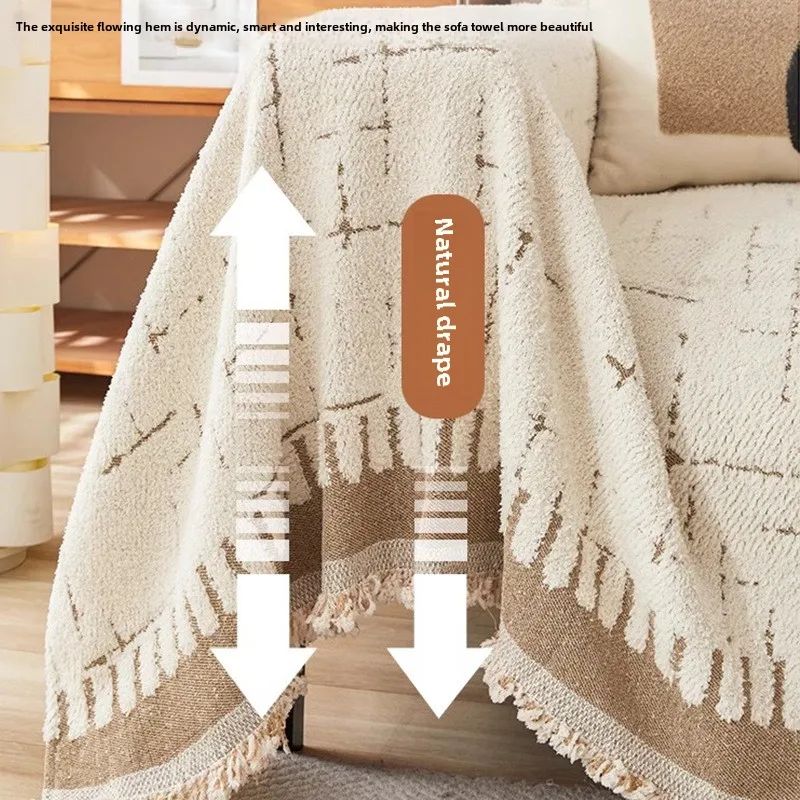 Boho Woven Sofa Towel with Tassels Air-conditioning Quilt Couch Towel for Living Room Camping Picnic Blanket Throw Blanket