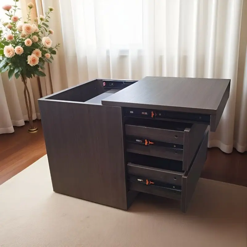 Simple and modern European Songboard product storage bedside table with password lock storage environmentally friendly and durab