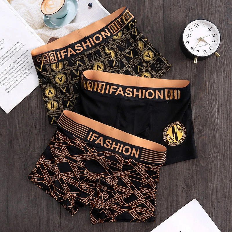 Luxury Modal Men's Underpants Breathable Magnet Inner File Flat Angle Printed Boxer Shorts Men's Thin  Shorts Comfort Briefs New
