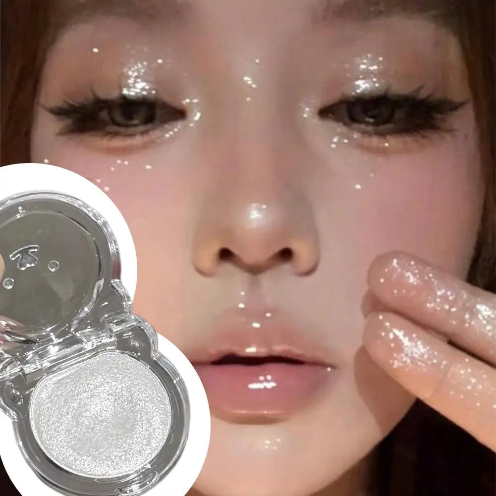 Monochroom Markeerstift Champagne Goud Glitter Fleuren Glanzende Oogmake-up Aardappelpuree Textuur Diamant Oogschaduwpalet