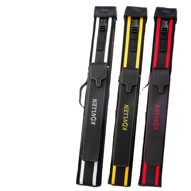 

High-End 82cm Leather Cue Case 3 Holes 1 Butt 2 Shafts-Durable Snooker Rod Box Accessories For Billiard Carom Pool