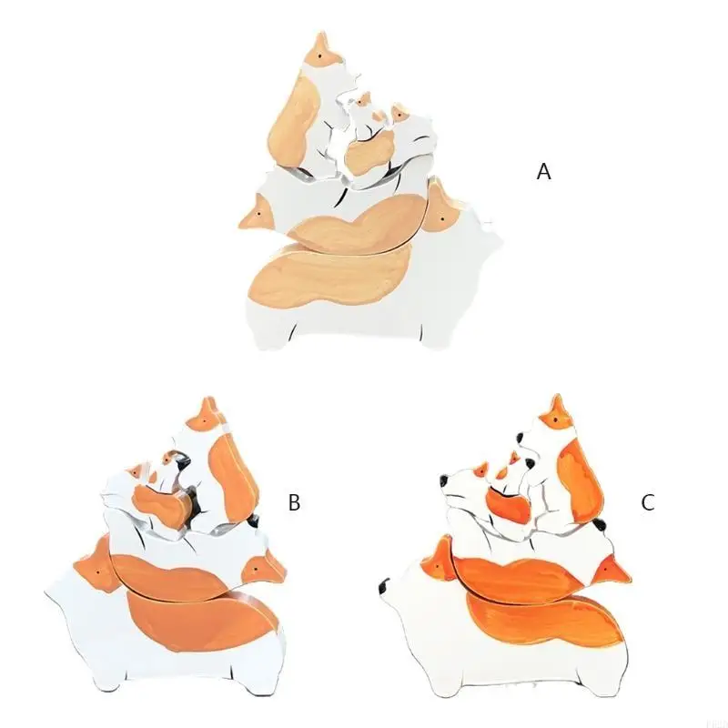 F62D الكتل الخشبية الكتل النمط الحيوانية الموازنة بلوك مجموعة Barnyard مجموعة الوالدين والطفل الأنشطة التعليمية