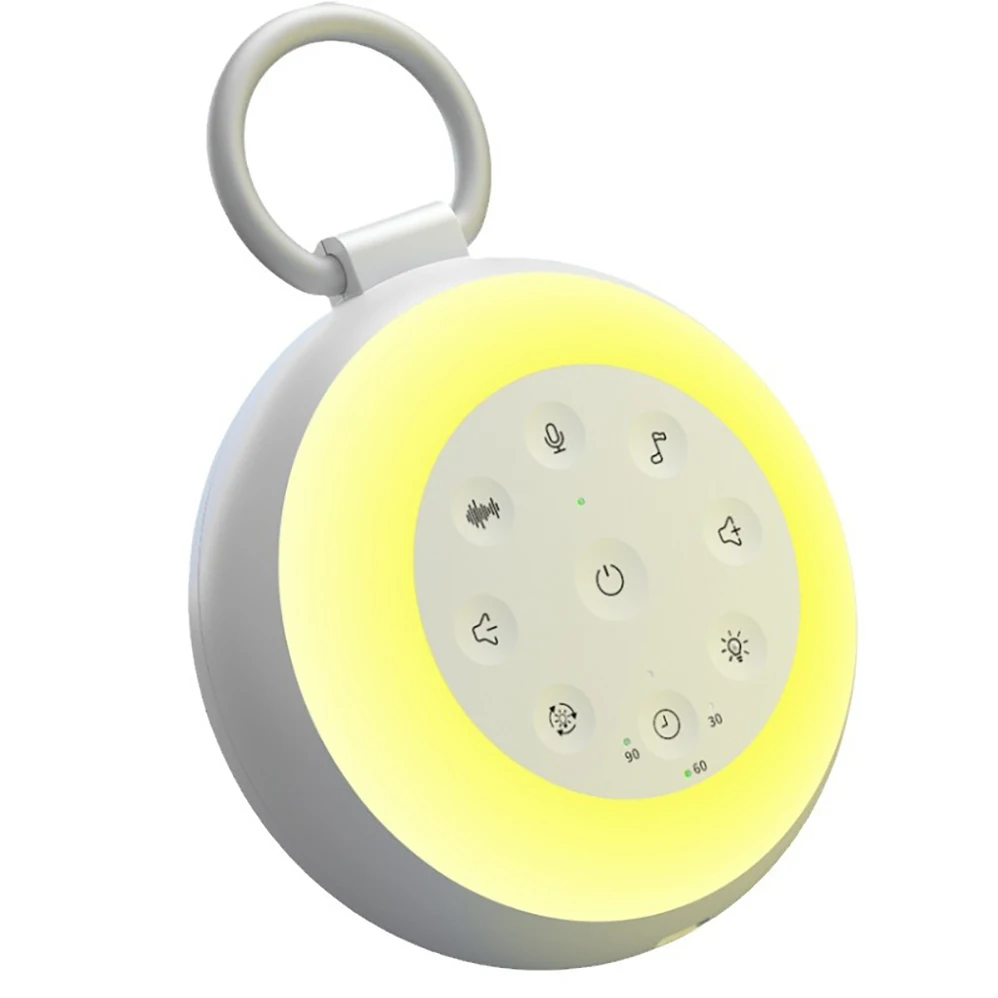 LED Night Light Baby Sleep White Sound Noise Machine Seven Color Dimming 2000mAh Battery Timeable For Sleeping Support