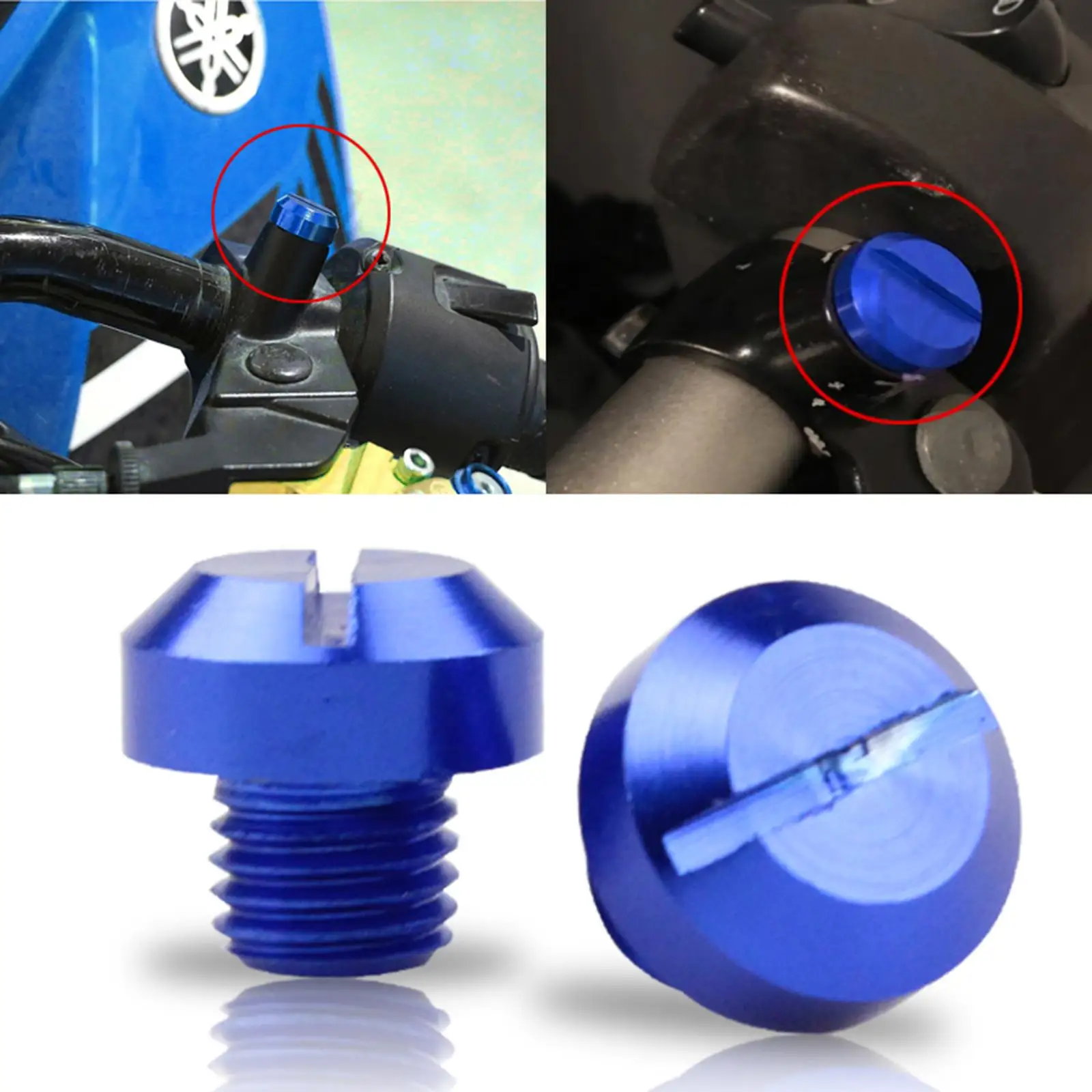 2-4pack 2 Pcs M10x1.25 Rearview Mirrors Thread Hole Plug Screw Bolts Blue