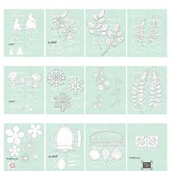 Piggy Craft metal cutting dies cut die mold Flower leaf series Scrapbook paper craft knife mould blade punch stencils dies