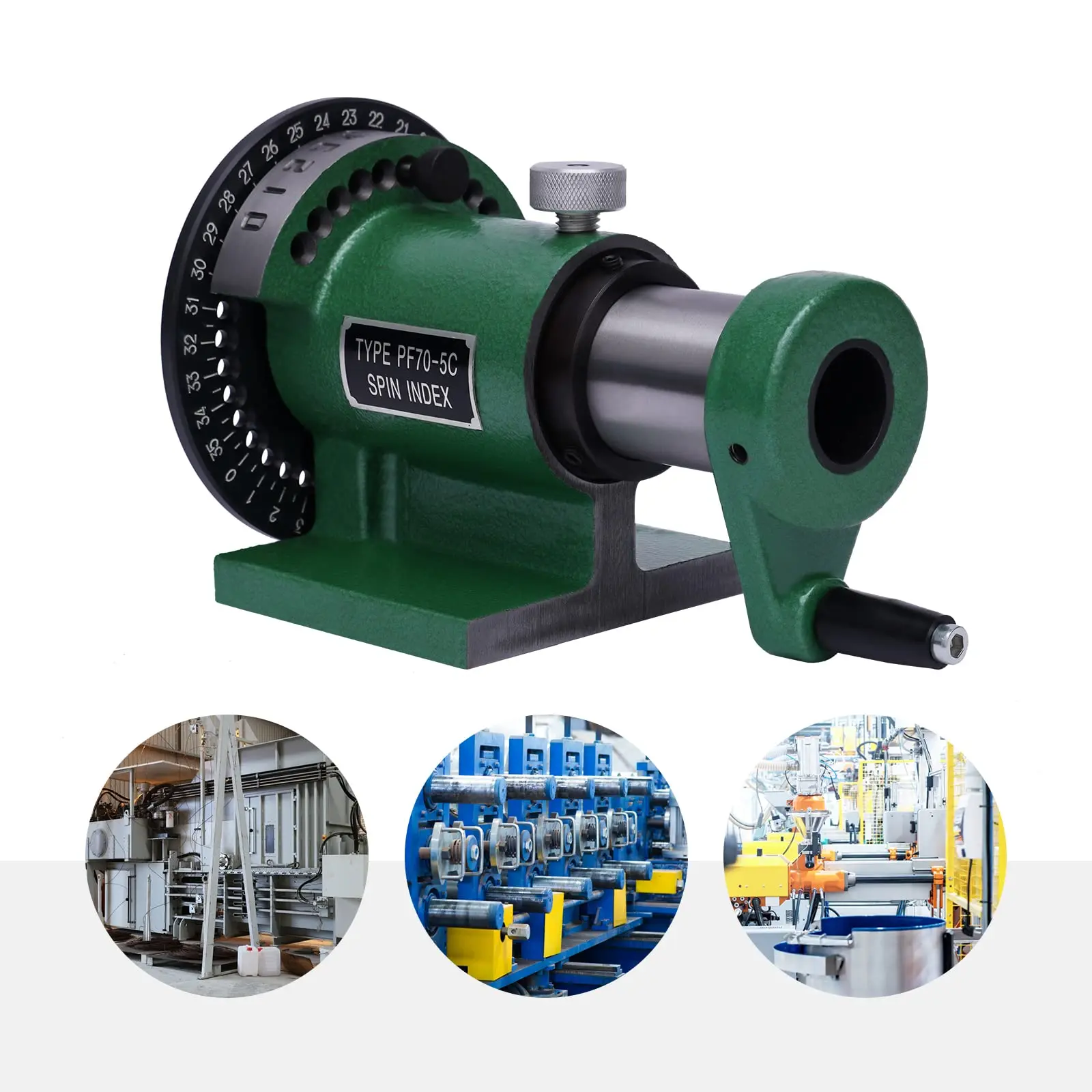 تركيبات فهرسة الدوران، تركيبات فهرس كوليت الدقيقة Pf70-5C مؤشر الدوران ± 4 بوصة، رقصة دوارة لتطحن طاولة العمل 1-1/8 بوصة St